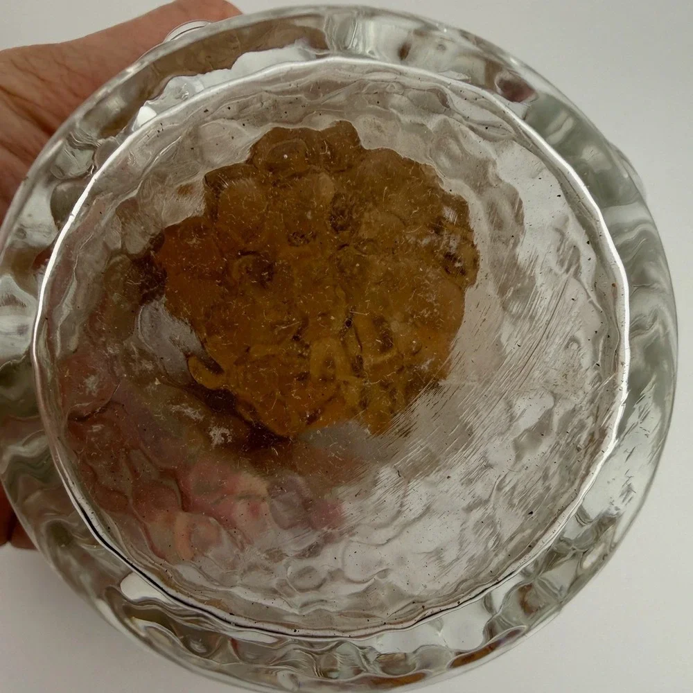 Clear Textured Glass‎ Owl Jar with Cork Stopper Lid Farmhouse Kitchen Storage